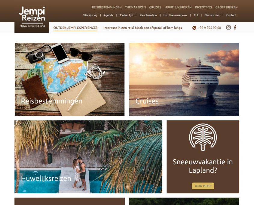 Nieuwe website van Jempi Reizen - ontworpen door Wizarts